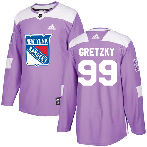 Adidas Rangers #99 Wayne Gretzky Purple Authentic Fights Cancer Stitched NHL Jersey